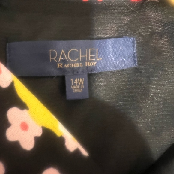 RACHEL Rachel Roy Blue Pink Ruffled Tiered Sheath Midi Dress! Vestido/ Floral - Picture 8 of 8